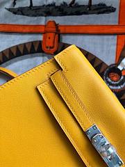 Hermès Kelly Danse Swift Amber Yellow Silver Buckle 22cm - 3