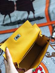 Hermès Kelly Danse Swift Amber Yellow Silver Buckle 22cm - 2