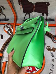 Hermès Kelly Danse Swift Apple Green Silver Buckle 22cm - 4