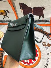 Hermès Kelly Danse Swift Malachite Green Silver Buckle 22cm - 6