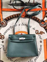 Hermès Kelly Danse Swift Malachite Green Silver Buckle 22cm - 5