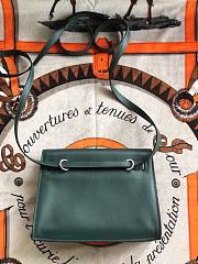 Hermès Kelly Danse Swift Malachite Green Silver Buckle 22cm - 3