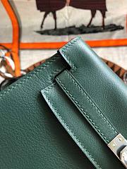 Hermès Kelly Danse Swift Malachite Green Silver Buckle 22cm - 2