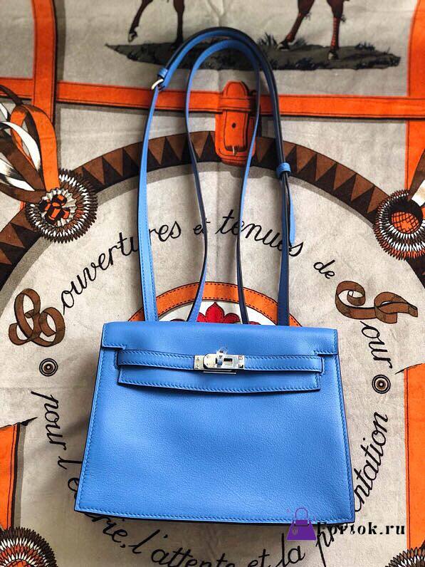 Hermès Kelly Danse Swift Heaven Blue Silver Buckle 22cm - 1