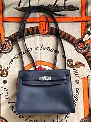 Hermès Kelly Danse Swift Sapphire Blue Silver Buckle 22cm - 5
