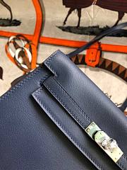 Hermès Kelly Danse Swift Sapphire Blue Silver Buckle 22cm - 2