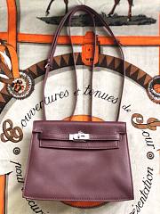 Hermès Kelly Danse Swift Burgundy Silver Buckle 22cm - 1