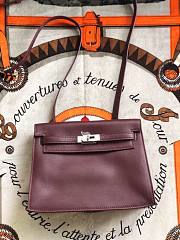 Hermès Kelly Danse Swift Burgundy Silver Buckle 22cm - 5