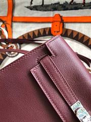 Hermès Kelly Danse Swift Burgundy Silver Buckle 22cm - 4