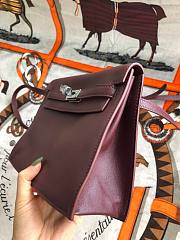 Hermès Kelly Danse Swift Burgundy Silver Buckle 22cm - 2