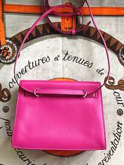 Hermès Kelly Danse Swift Rose Purple Silver Buckle 22cm - 5