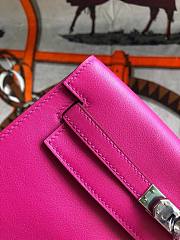 Hermès Kelly Danse Swift Rose Purple Silver Buckle 22cm - 2