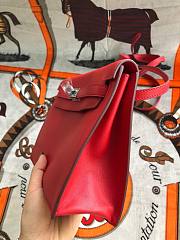 Hermès Kelly Danse Swift Red Silver Buckle 22cm - 6