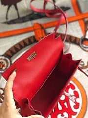 Hermès Kelly Danse Swift Red Silver Buckle 22cm - 5