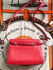 Hermès Kelly Danse Swift Red Silver Buckle 22cm - 4