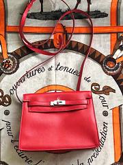 Hermès Kelly Danse Swift Red Silver Buckle 22cm - 3