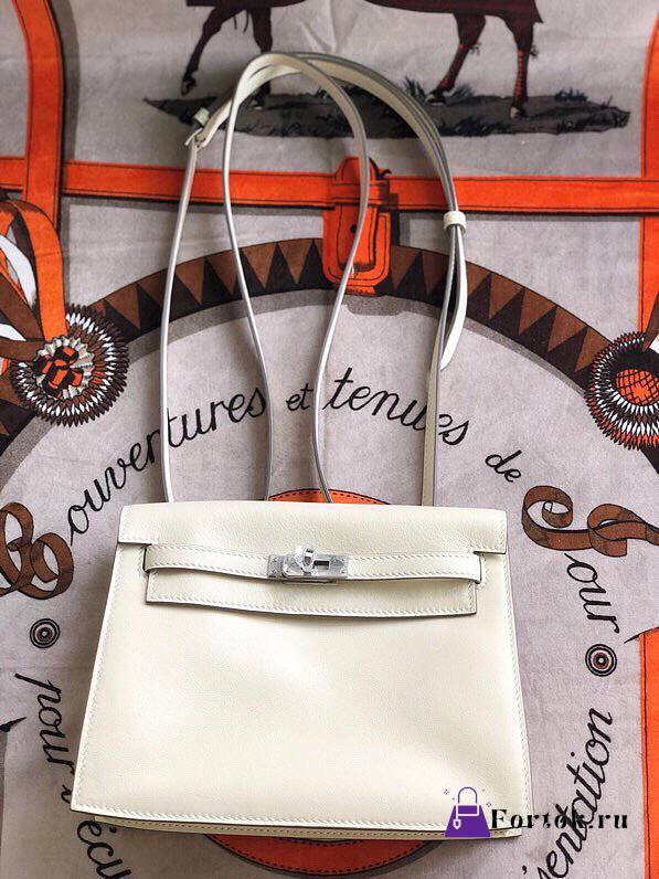 Hermès Kelly Danse Swift Milkshake Silver Buckle 22cm - 1