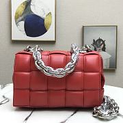 Bottega Veneta Silver Chain Cassette Red 44048 26cm - 1