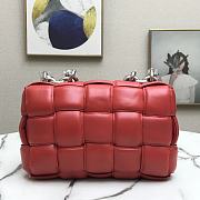 Bottega Veneta Silver Chain Cassette Red 44048 26cm - 2