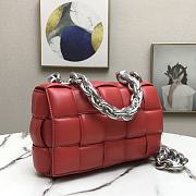 Bottega Veneta Silver Chain Cassette Red 44048 26cm - 3