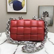 Bottega Veneta Silver Chain Cassette Red 44048 26cm - 4