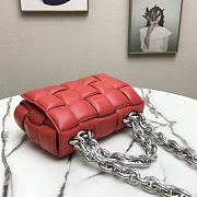 Bottega Veneta Silver Chain Cassette Red 44048 26cm - 5
