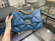 Chanel 19 Handbag Soft Goatskin Medium Teal Blue AS1160 26cm - 6