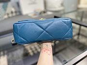 Chanel 19 Handbag Soft Goatskin Medium Teal Blue AS1160 26cm - 5