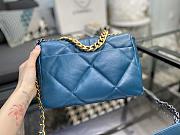 Chanel 19 Handbag Soft Goatskin Medium Teal Blue AS1160 26cm - 3