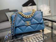 Chanel 19 Handbag Soft Goatskin Large Teal Blue AS1160 30cm - 1