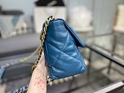 Chanel 19 Handbag Soft Goatskin Large Teal Blue AS1160 30cm - 3