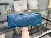 Chanel 19 Handbag Soft Goatskin Large Teal Blue AS1160 30cm - 4