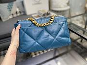 Chanel 19 Handbag Soft Goatskin Large Teal Blue AS1160 30cm - 5