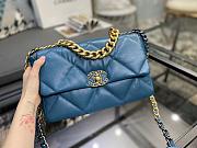 Chanel 19 Handbag Soft Goatskin Large Teal Blue AS1160 30cm - 6