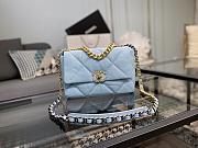 Chanel 19 Handbag Soft Goatskin Medium Blue Sky AS1160 26cm - 1
