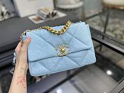 Chanel 19 Handbag Soft Goatskin Medium Blue Sky AS1160 26cm - 6