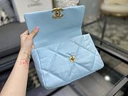 Chanel 19 Handbag Soft Goatskin Medium Blue Sky AS1160 26cm - 5