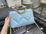 Chanel 19 Handbag Soft Goatskin Medium Blue Sky AS1160 26cm - 4
