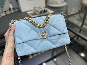 Chanel 19 Handbag Soft Goatskin Large Blue Sky AS1160 30cm - 2