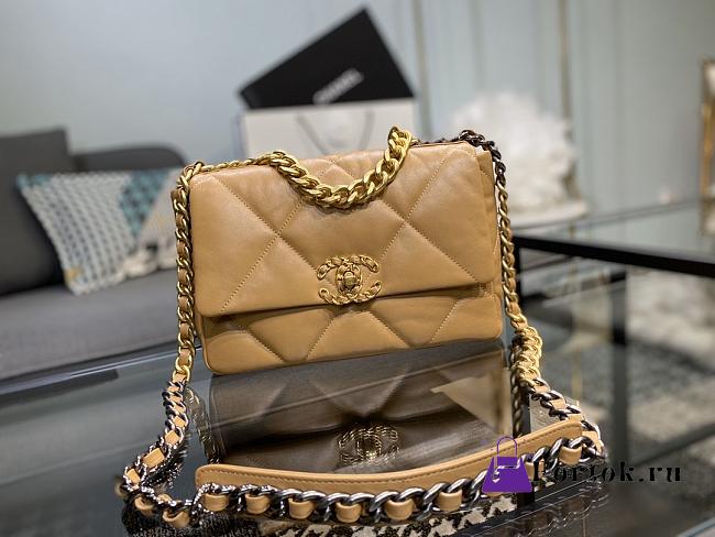 Chanel 19 Handbag Soft Goatskin Large Brown AS1160 30cm - 1
