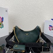 Prada Nylon Hobo Crossbody Mallard 1BH20 22cm - 1