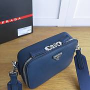 Prada Box-shaped Camera Bag Navy Blue 2VH070 18cm - 6