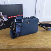 Prada Box-shaped Camera Bag Navy Blue 2VH070 18cm - 5