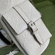 GUCCI GG Embossed Backpack White 625770 41cm - 3