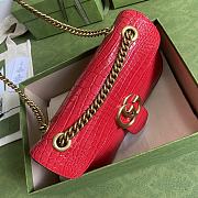 Gucci GG Marmont Crocodile Pattern Black/Green/Red 443497 26cm - 6