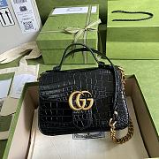 Gucci GG Marmont Crocodile Pattern Black/Green/Red 547260 21cm - 1