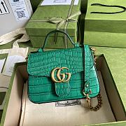Gucci GG Marmont Crocodile Pattern Black/Green/Red 547260 21cm - 6