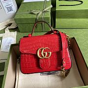 Gucci GG Marmont Crocodile Pattern Black/Green/Red 547260 21cm - 5