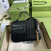 Gucci GG Marmont Crocodile Pattern Black/Green/Red 547260 21cm - 4