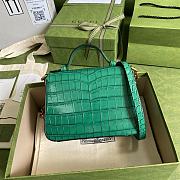 Gucci GG Marmont Crocodile Pattern Black/Green/Red 547260 21cm - 3